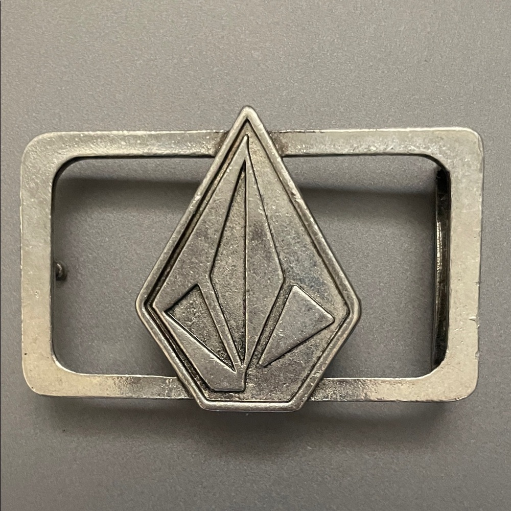 Volcom Silver Geometric Belt Buckle
